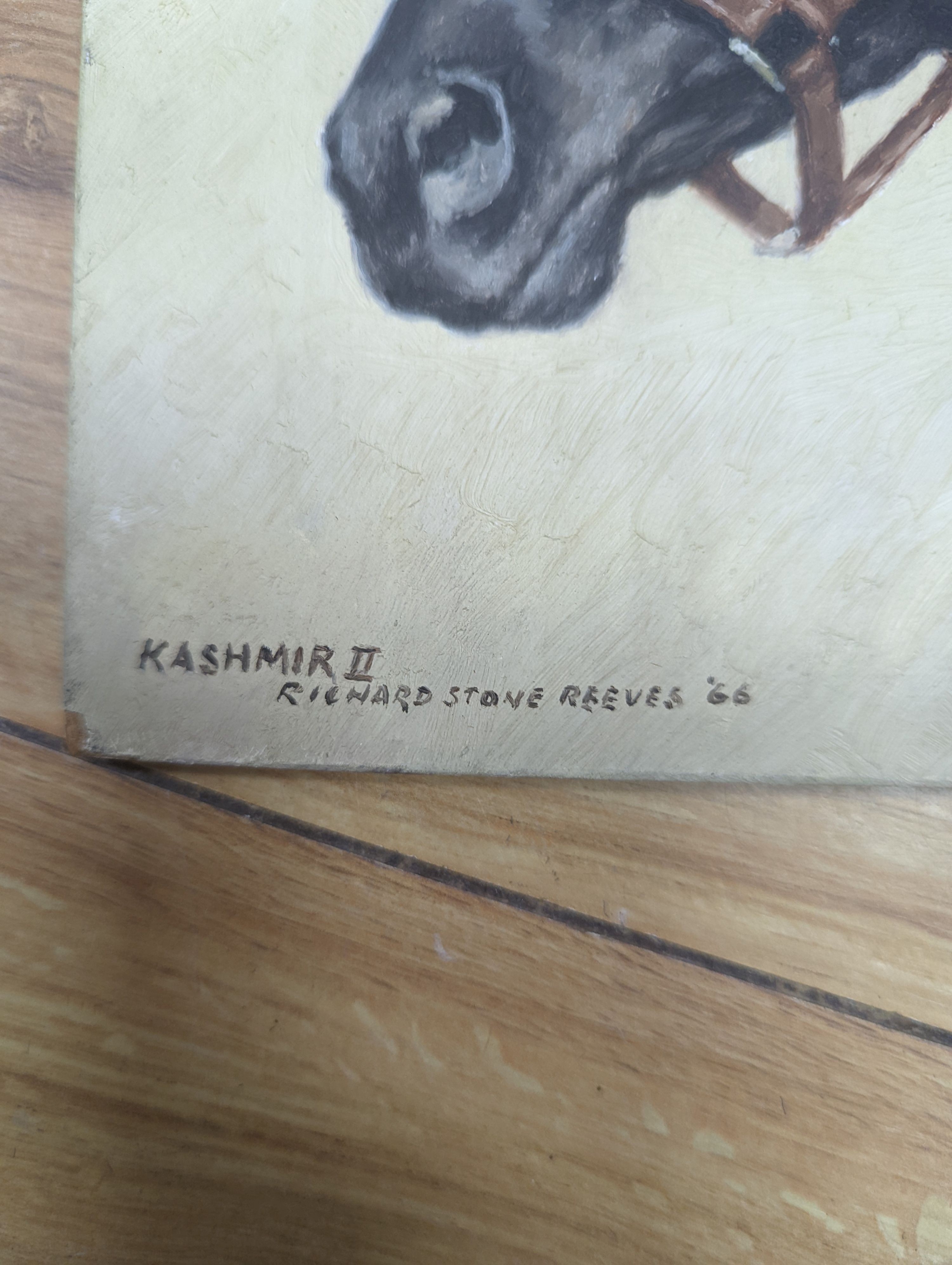 Richard Stone Reeves (1919-2005), oil on card, Kashmir II, signed and dated '66. 20.5x18cm